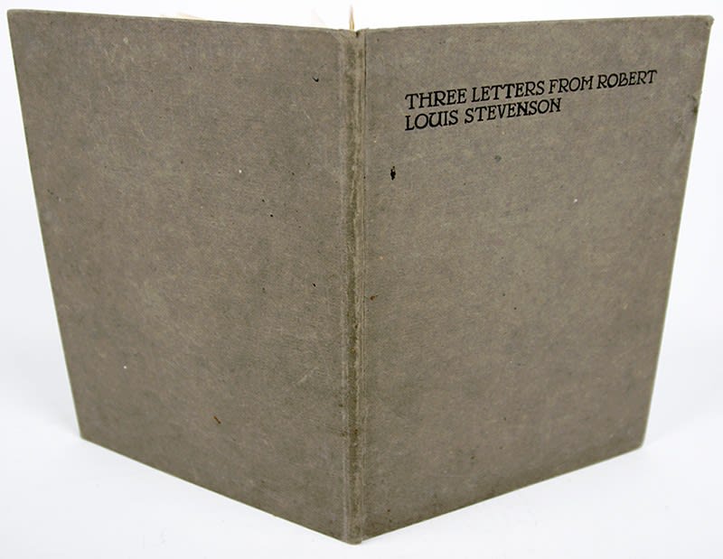 Three Letters from Robert Louis Stevenson. Front and back cover boards.