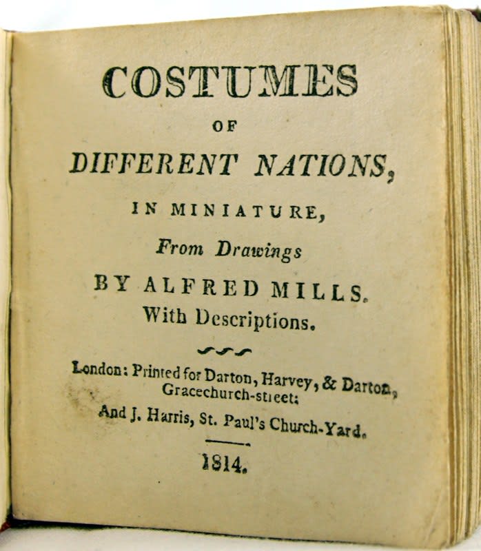 A Miniature Historic Library in 4 Volumes. Costumes title page