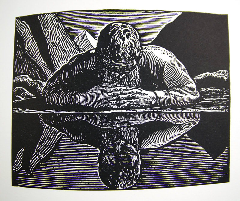 The Mad Hermit. Seven Drawings from Wilderness, A Journal of Quiet Adventures in Alaska. Illustration