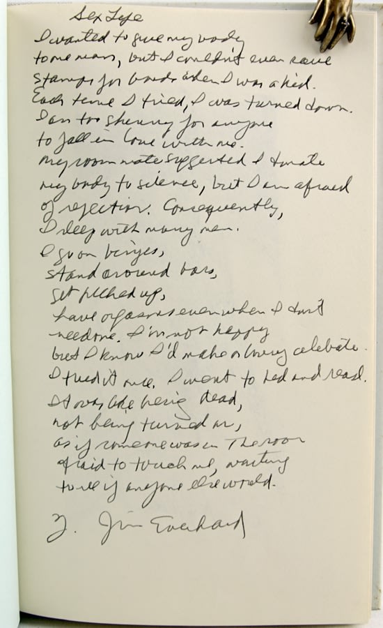 Cute and Other Poems. Manuscript inscription