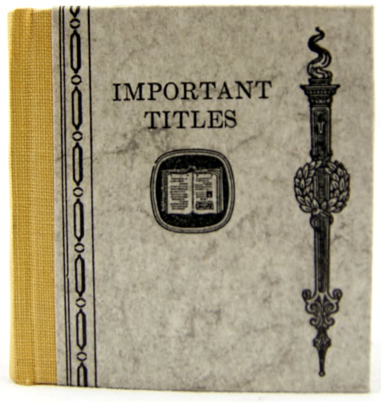 Important Titles. Front cover