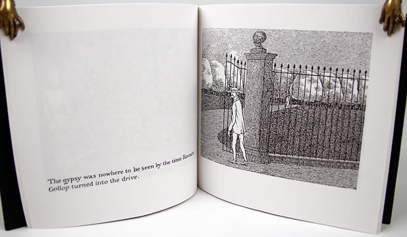 Proof of The Other Statue by Edward Gorey. Illustrated spread