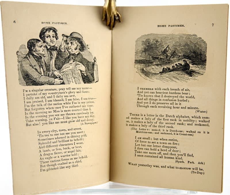 Home Pastimes; or Agreeable Exercises for the Mind, Consisting of Enigmas, Charades, Conundrums, Etc. Interior page.