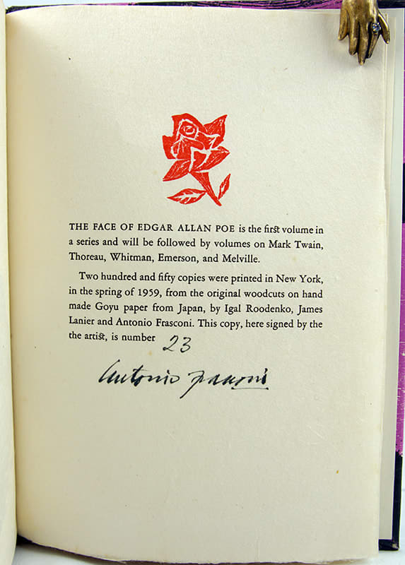 The Face of Edgar Allan Poe. Colophon