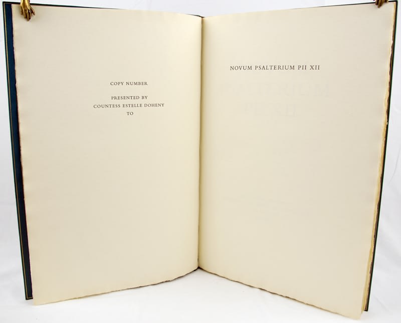 Novum Psalterium Pii XII. An Unfinished Folio Edition by Brother Antoninus, O.P. Dedication