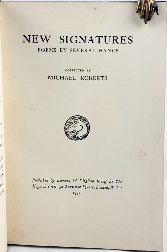 New Signatures. Poems by Several Hands. Title page