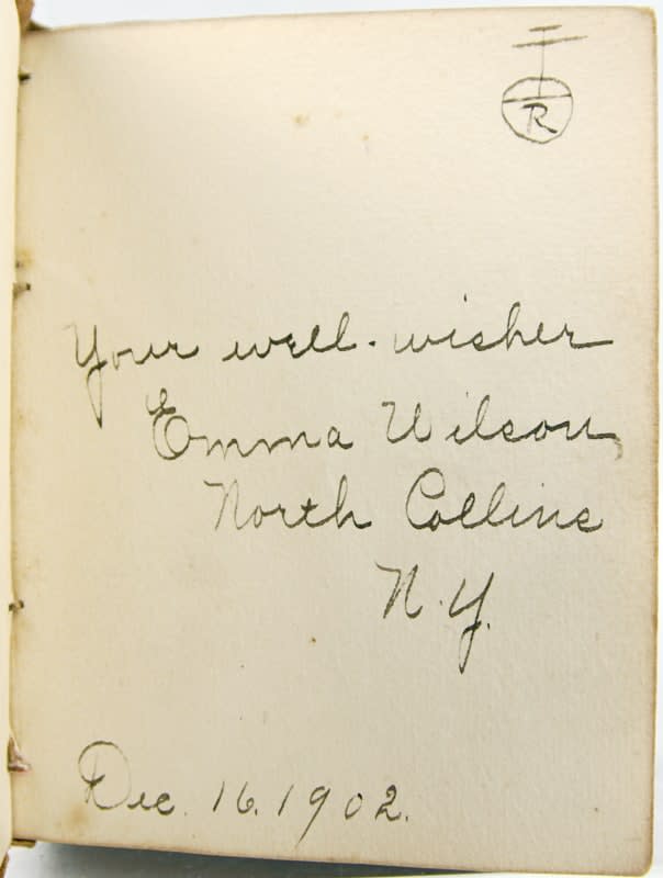 Roycrofters Autograph Book. Hand-written text page