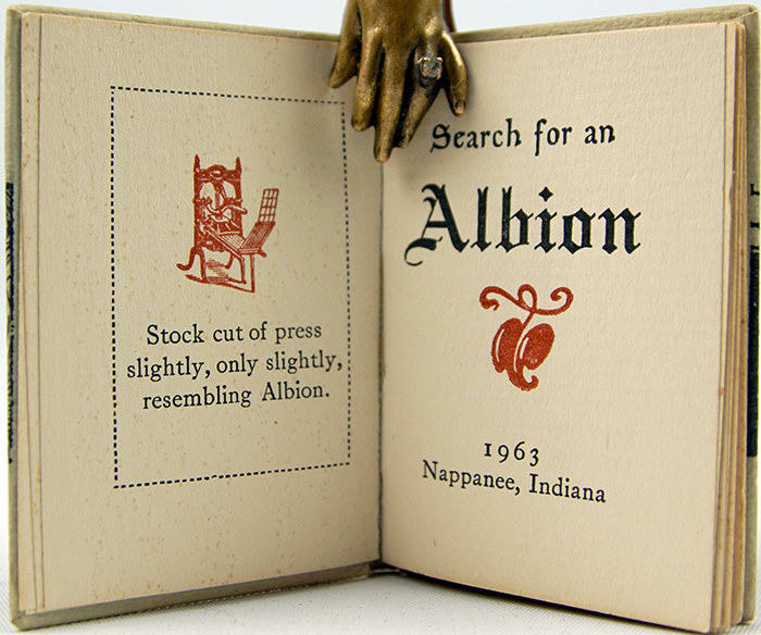 Search for an Albion by James Lamar Weygand. Title page.