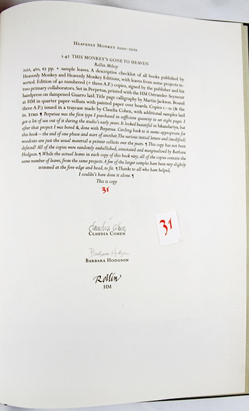 This Monkey's Gone to Heaven. Colophon