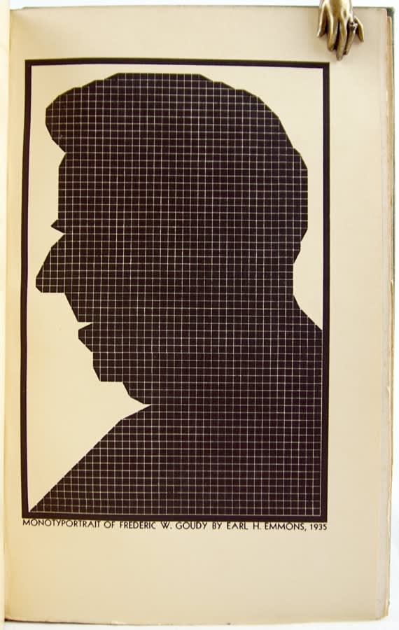 Spinach from Many Gardens. Goudy silhouette