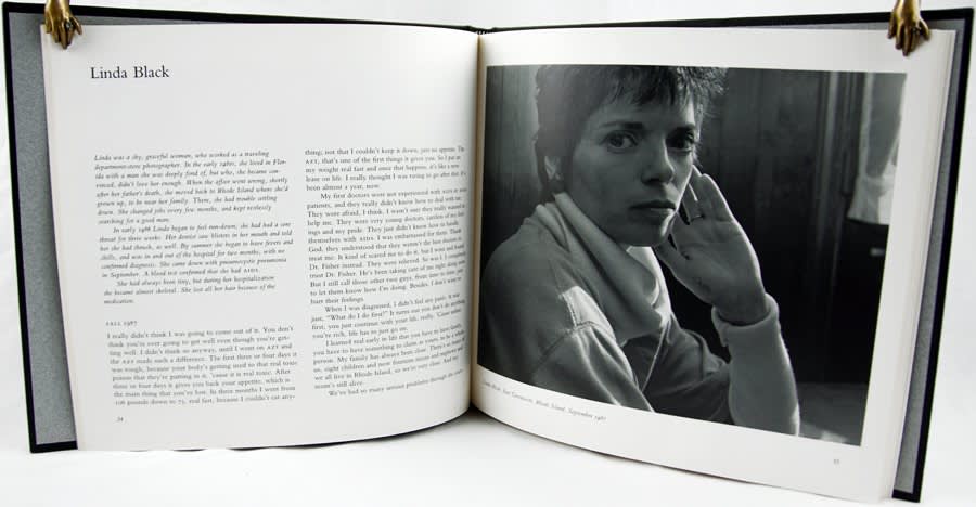 People with AIDS. Photographic text spread