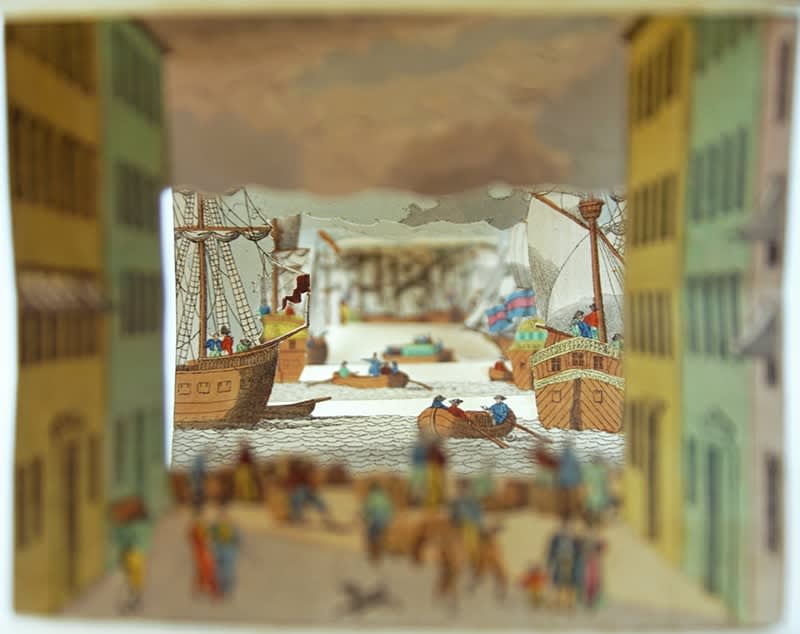 Ansicht eines Seehafens peepshow.