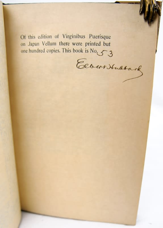 Virginibus Puerisque. Limitation page with signature