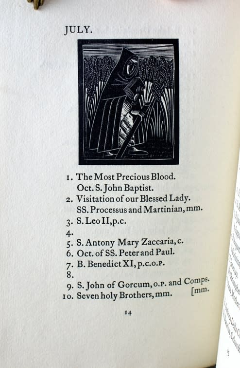 David Jones, Diary with Dominican Calendar and XII Wood-engravings, 1928