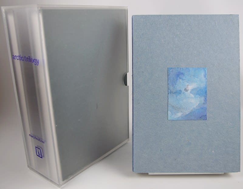 Arctic Trilogy by Mary Heebner. Acrylic slipcase and light blue volume.