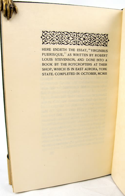 Virginibus Puerisque. Colophon