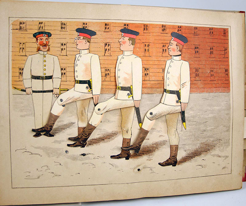Militärisches Ziehbilderbuch by Lothar Meggendorfer. Movable illustration