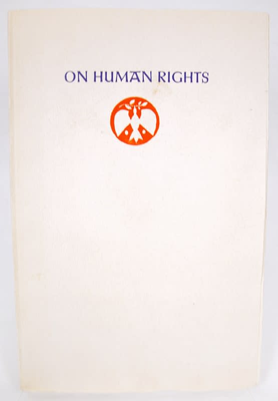 On Human Rights, designed by Valenti Angelo. Front cover