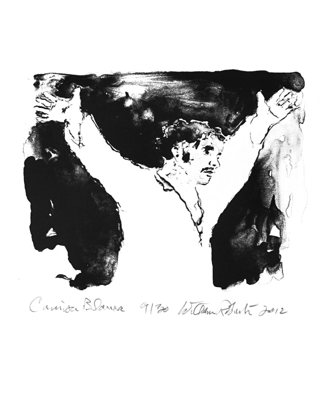 Los Fusilamientos [The Shootings] by Ildefonso Manuel Gil, illustrated by William Roberts. Interior page, lithograph.