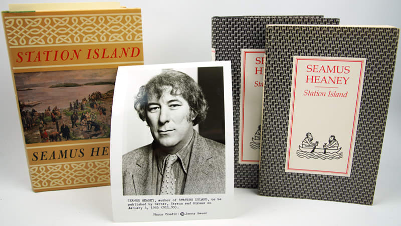 Station Island by Seamus Heaney. Three volumes and picture of author.