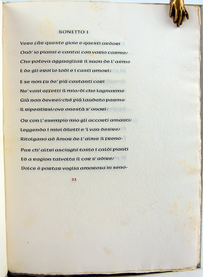 Ventiquattro Sonetti di Torquata Tasso. Text page