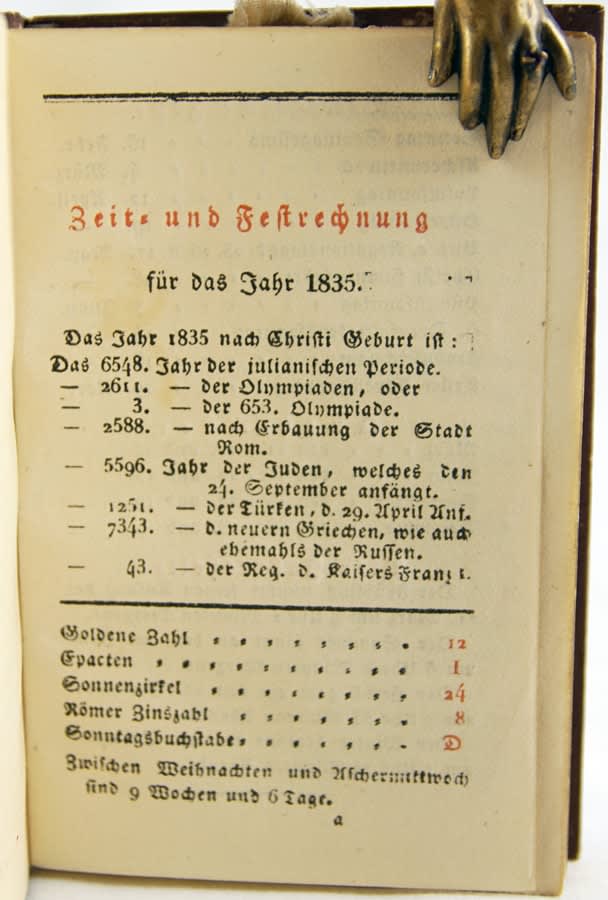 Taschenbuch für das Jahr 1835 (Der Freund des schönen Geschlechtes). Text page