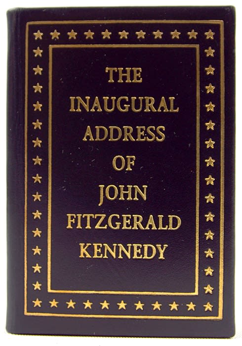 The Inaugural Address of John Fitzgerald Kennedy. Front cover board.