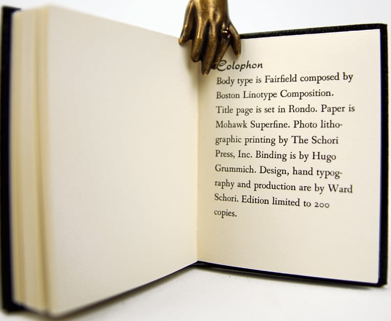 Nelly Poet Nobel Laureate. Homage to Nelly Sachs. Colophon