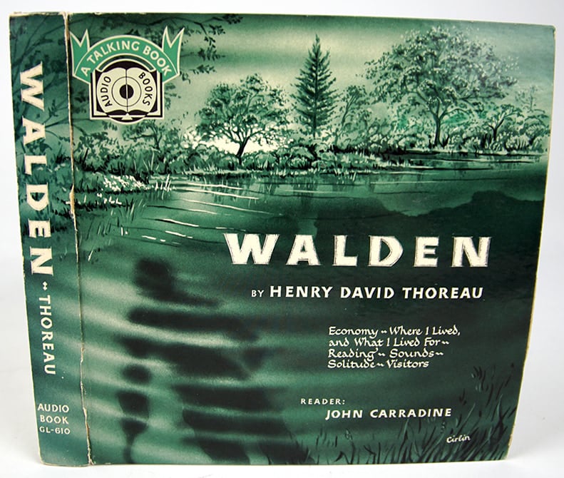 Walden. A Talking Book by Henry David Thoreau. Front cover.