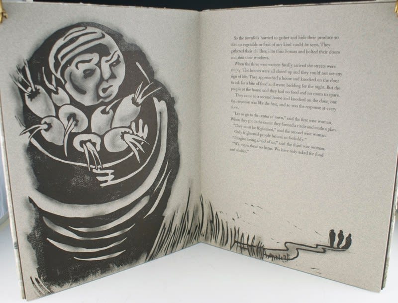 Stone Soup illustrated by Jean Butterfield. Interior page, illustration.