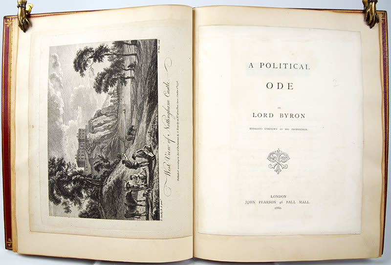 A Political Ode with ALS by which it was attributed, text by Lord Byron. Title page