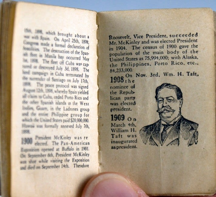 Tom Thumb History of the United States. Interior page with drawing of Teddy Roosevelt.