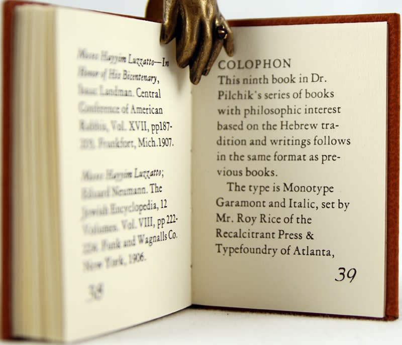 Moses Hayyim. Luzzatto on Lovingkindness. Colophon