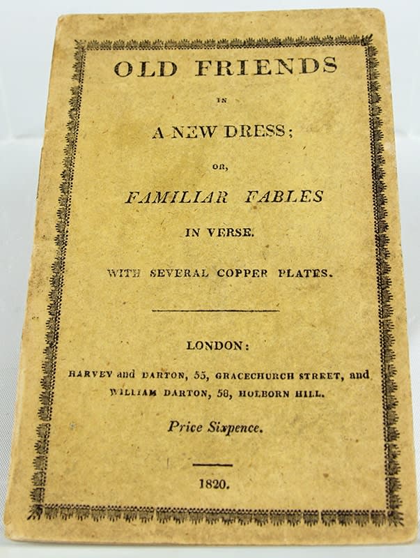Old Friends in New Dress; or, Familiar Fables in Verse by Richard Scrafton Sharpe. Front cover.