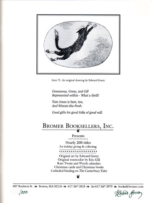 Season's Greetings 1996 Bromer Booksellers. Title page with signature.