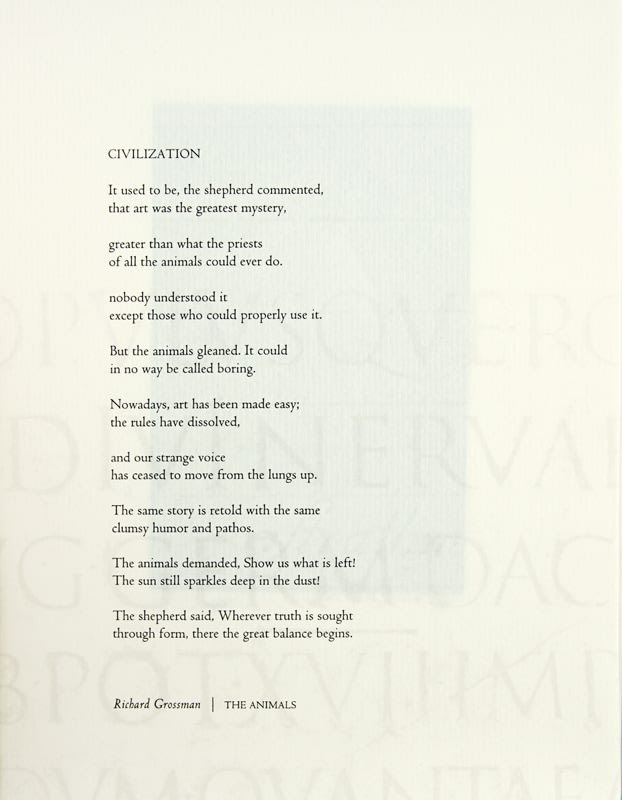 Six Engravings illustrated by Barry Moser, with poem by Richard Grossman. Poem.