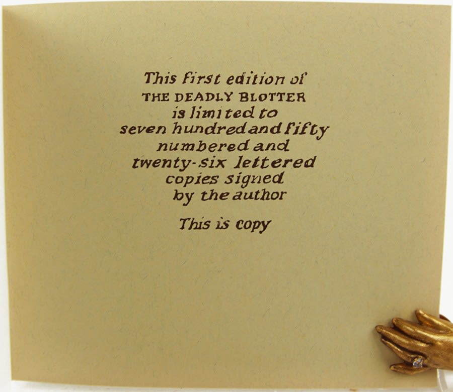 The Deadly Blotter. Colophon