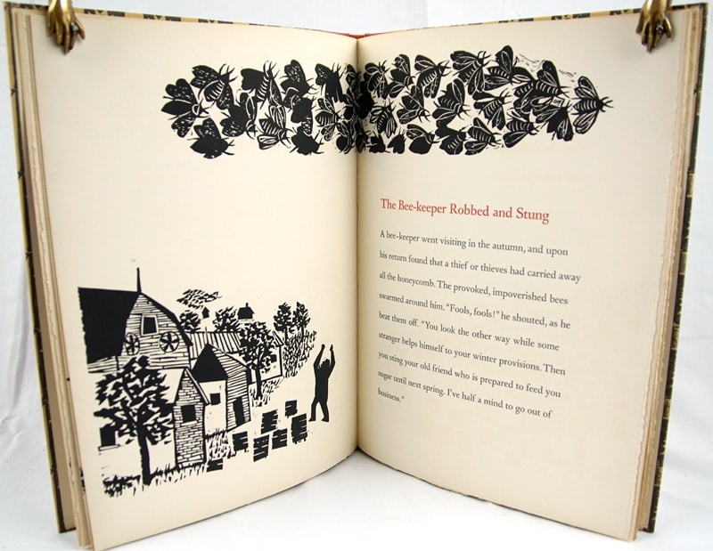 Twelve Fables of Aesop. Illustrated spread