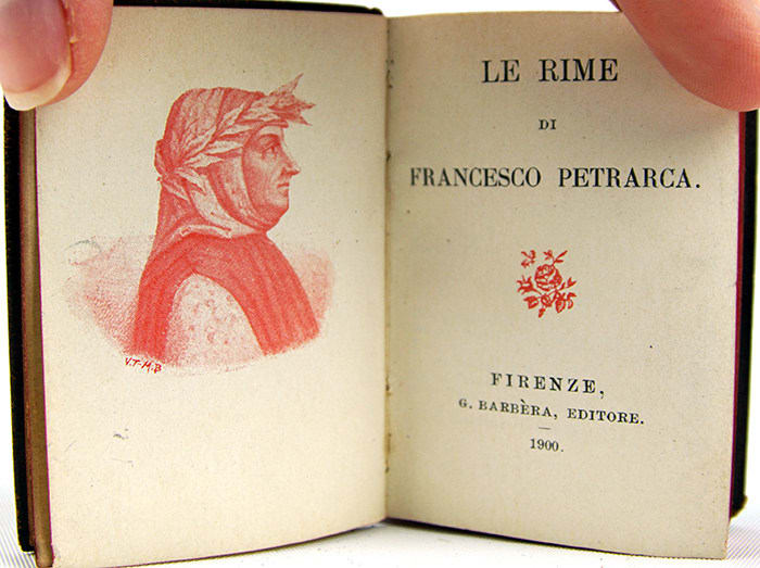 Le Rime by Francesco Petrarca. Title page.