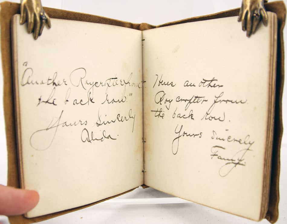 Roycrofters Autograph Book. Hand-written text page