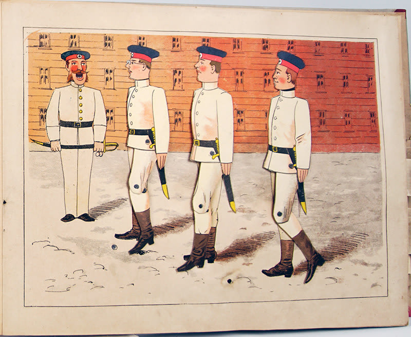 Militärisches Ziehbilderbuch by Lothar Meggendorfer. Movable illustration