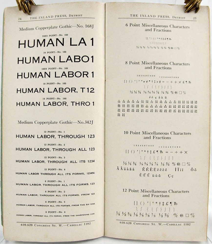 Copy. A Few Suggestions on Its Preparation for the Printer. Type specimen