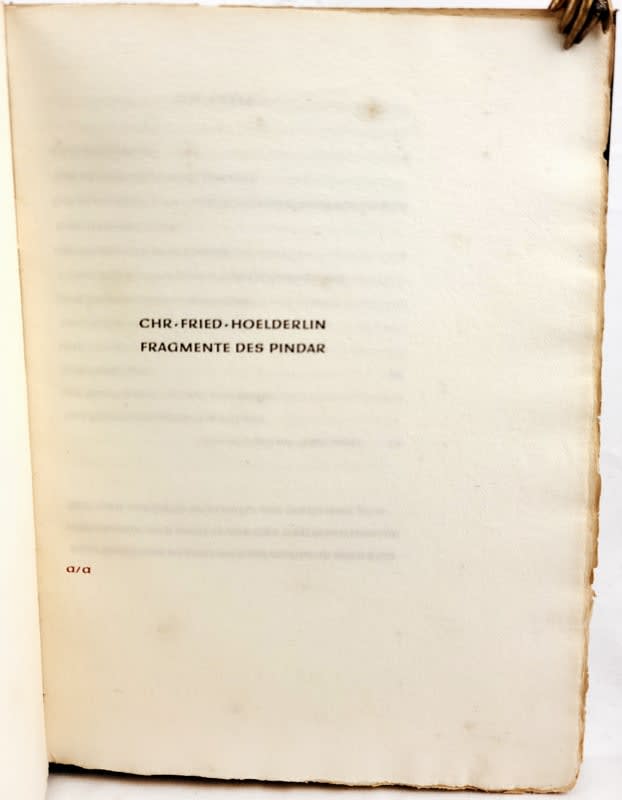 Fragmente des Pindar. Title page