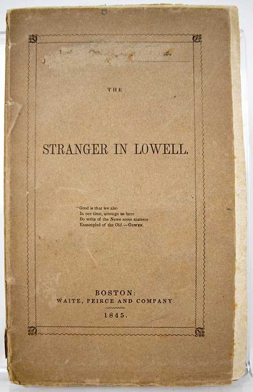 The Stranger in Lowell by John Greenleaf Whittier. Front cover