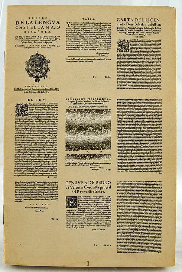 Sebastian de Covarrubias Orozco, Tesoro de la Lengua Castellana, o Espanola, (1927)