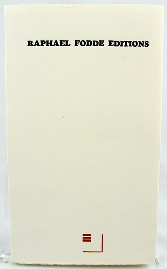 Raphael Fodde Editions. A Decade of Printing 1985-1995. Front cover
