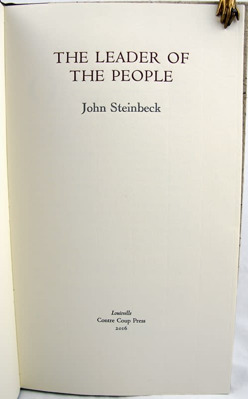 The Leader of the People. Title page