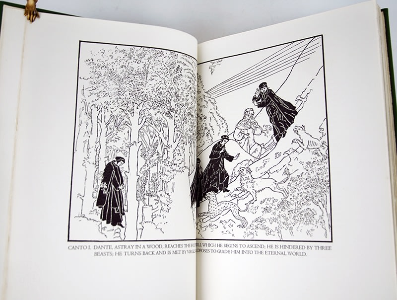 The Divine Comedy by Dante Alighieri, designed by Bruce Rogers. Illustrated spread