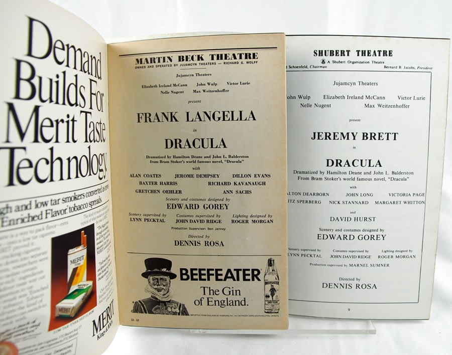 Three programs for Dracula productions. Title pages
