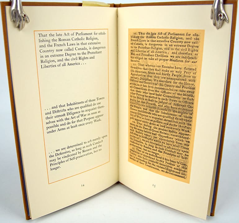 The Suffolk Resolves 1774. Reproduced from the Columns of the Boston Gazette. Interior page with reproduction of Boston Gazette.